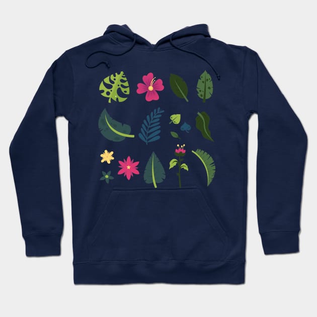 Tropical leaves Hoodie by King Tiger